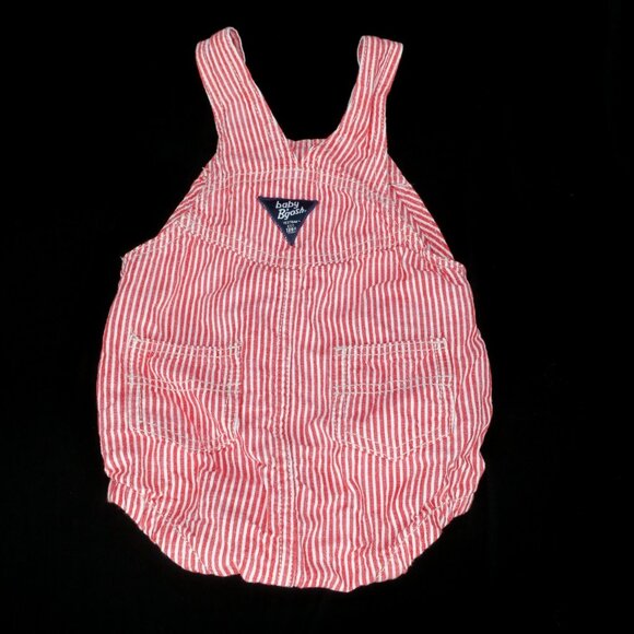 Oshkosh Vestbak Overall Bubble Suit Romper Red White Stripes Baby Unisex 18M - Picture 2 of 3